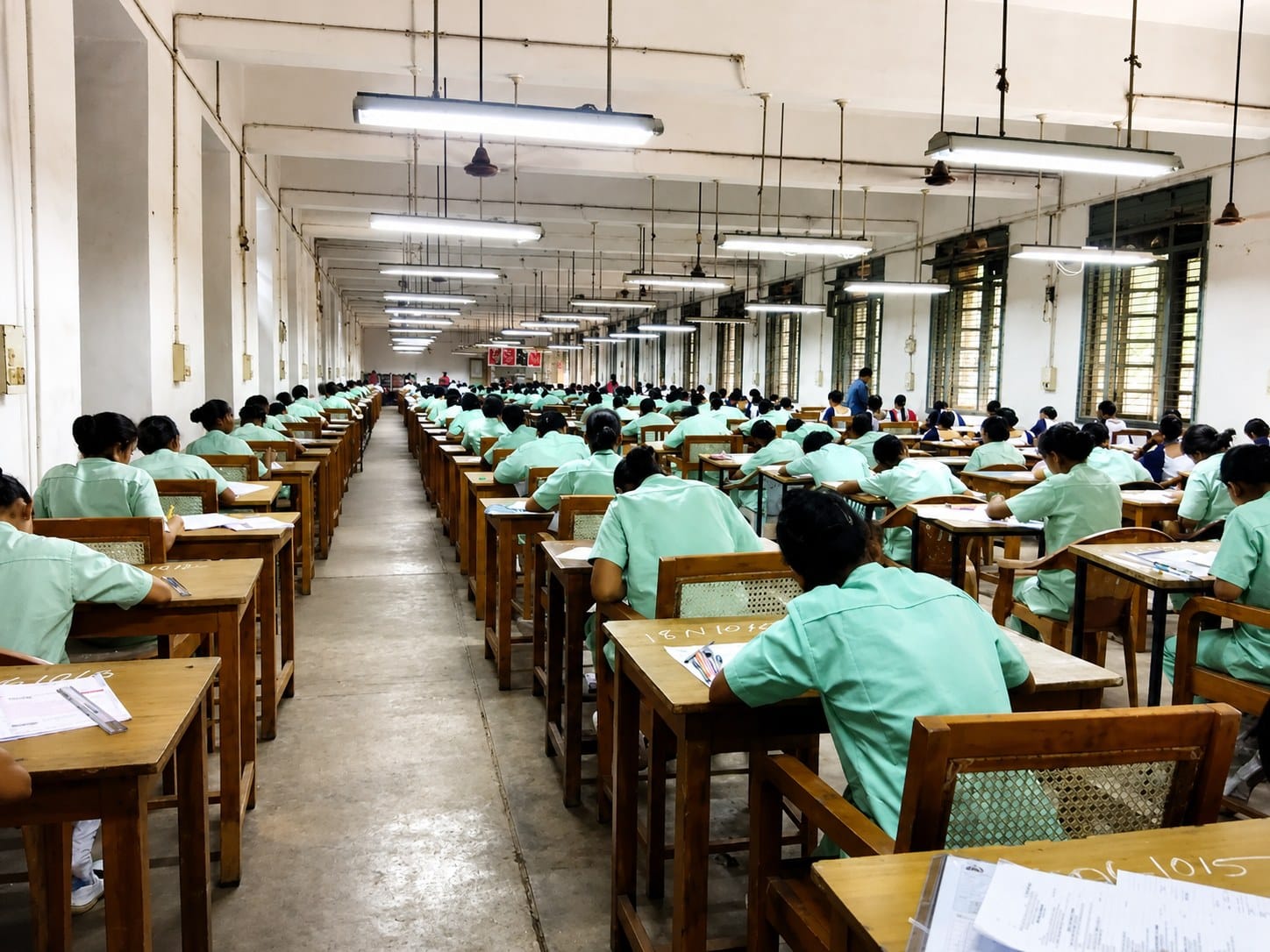 A large examination hall at Andhra Medical College, Visakhapatnam