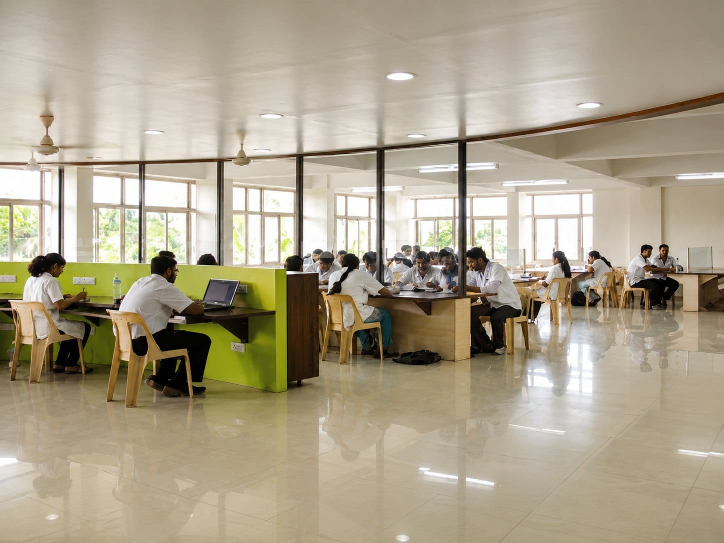 Students in the central library at ANIIMS, Port Blair