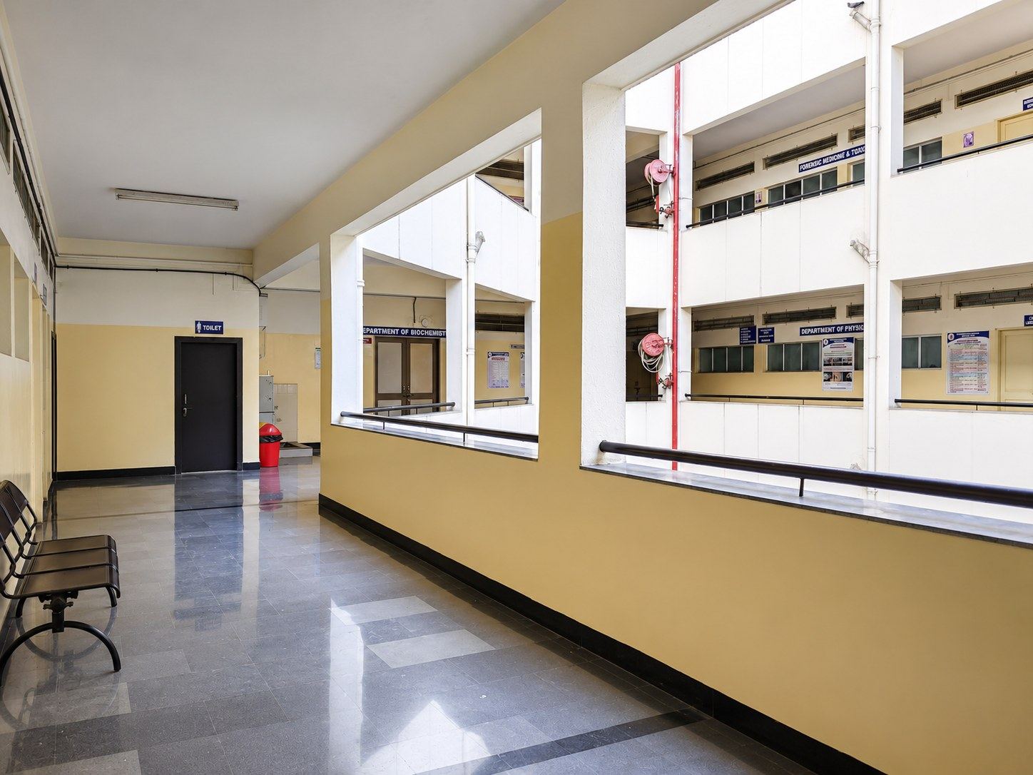 A departmental corridor at Bharati Vidyapeeth Medical College, Pune