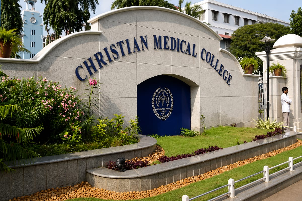 Christian Medical College main entrance arch, Vellore