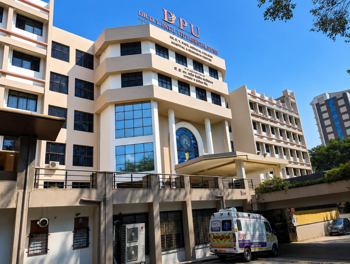 The Dr. D. Y. Patil Medical College Hospital building, Pune