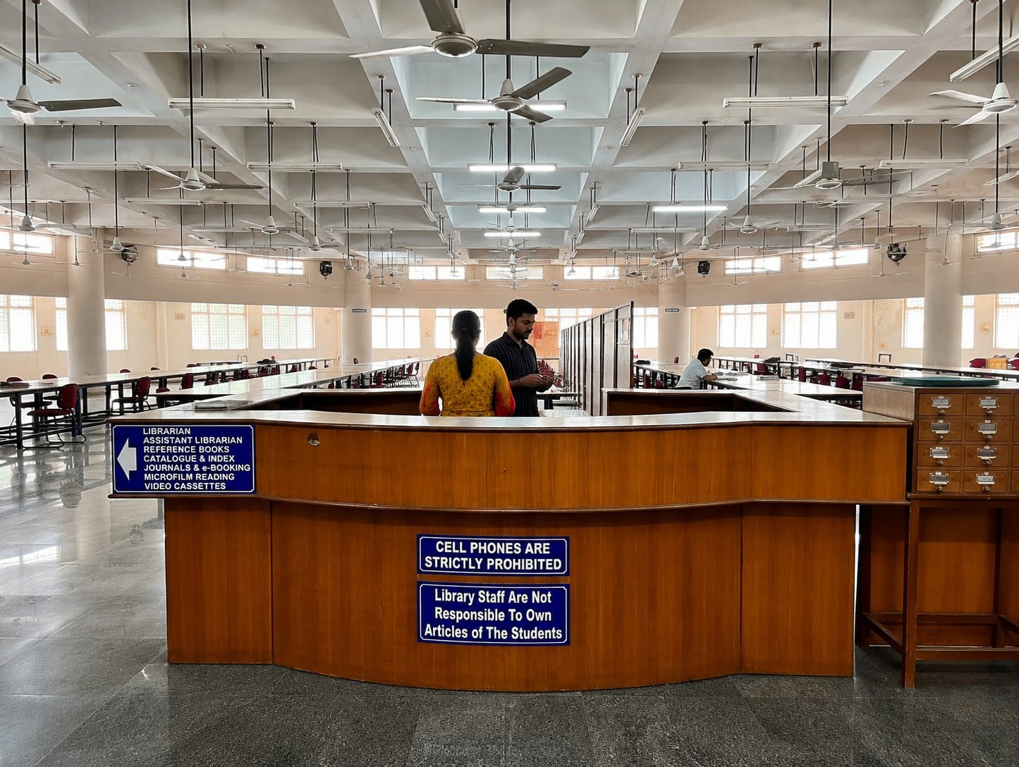 The central library reading area at Government Medical College, Ananthapuram