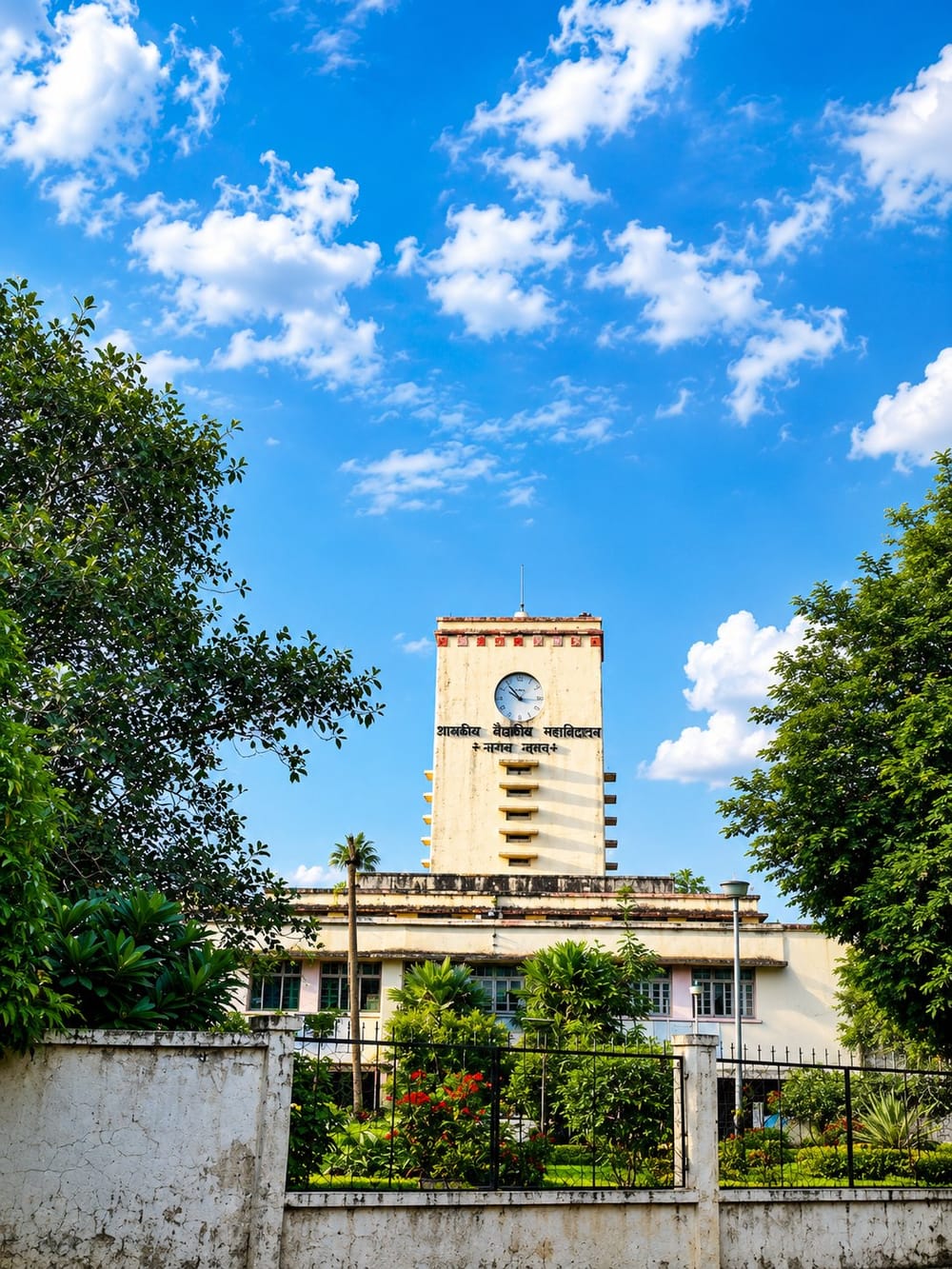 The clock-tower building at GMC Nagpur