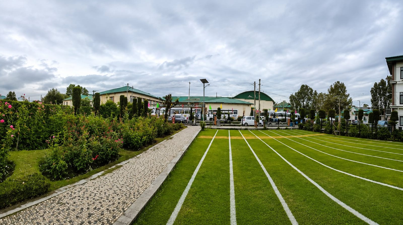 The GMC Srinagar lawn and running track