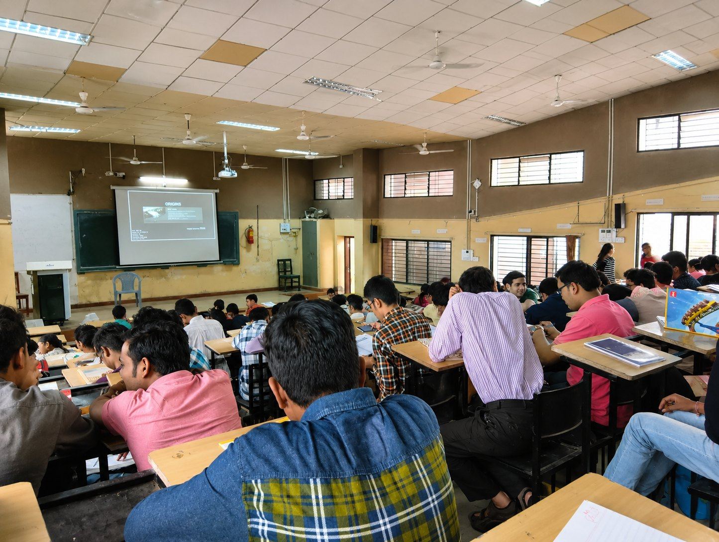 A lecture hall full of students at GMC Surat