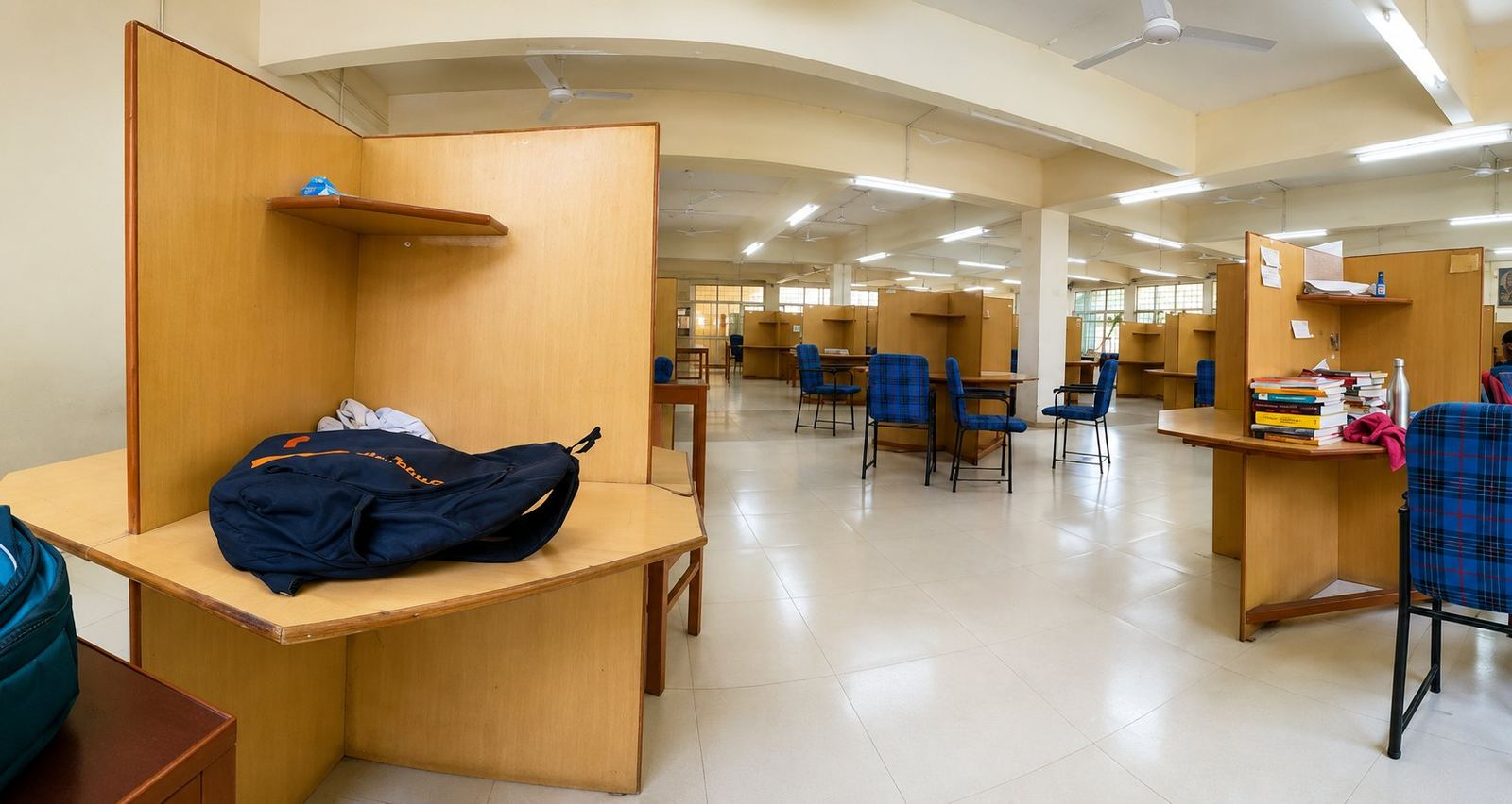 The central library reading area at GMC Surat