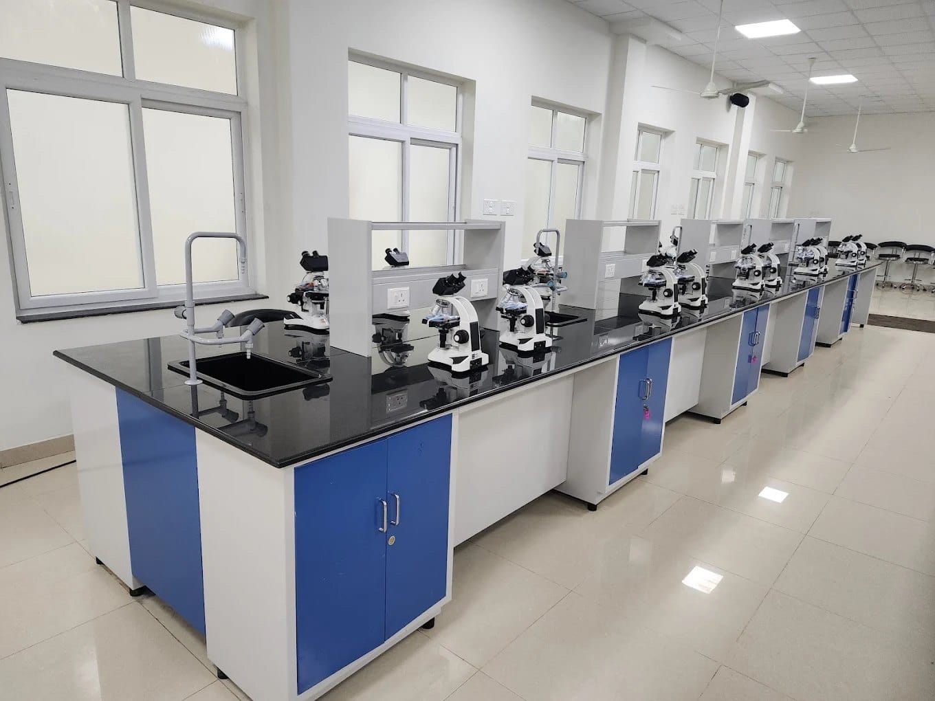 A microscopy laboratory at Government Medical College, Vizianagaram