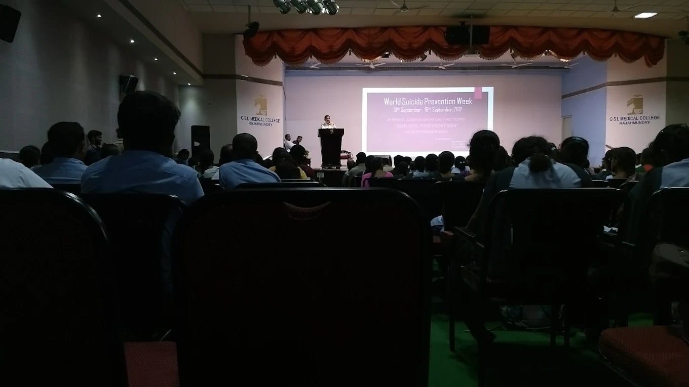 An event at the GSL Medical College auditorium, Rajahmundry