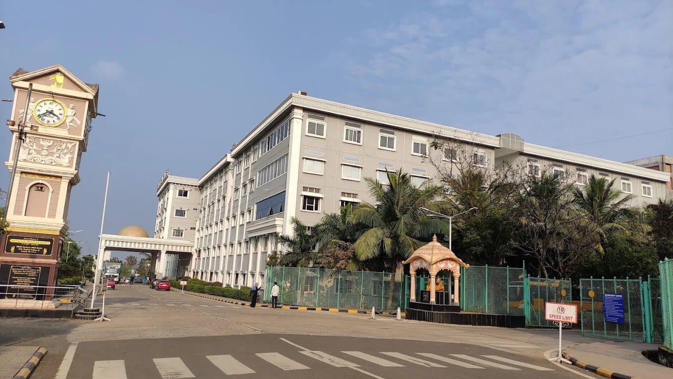 The GSL Medical College campus with clock tower, Rajahmundry