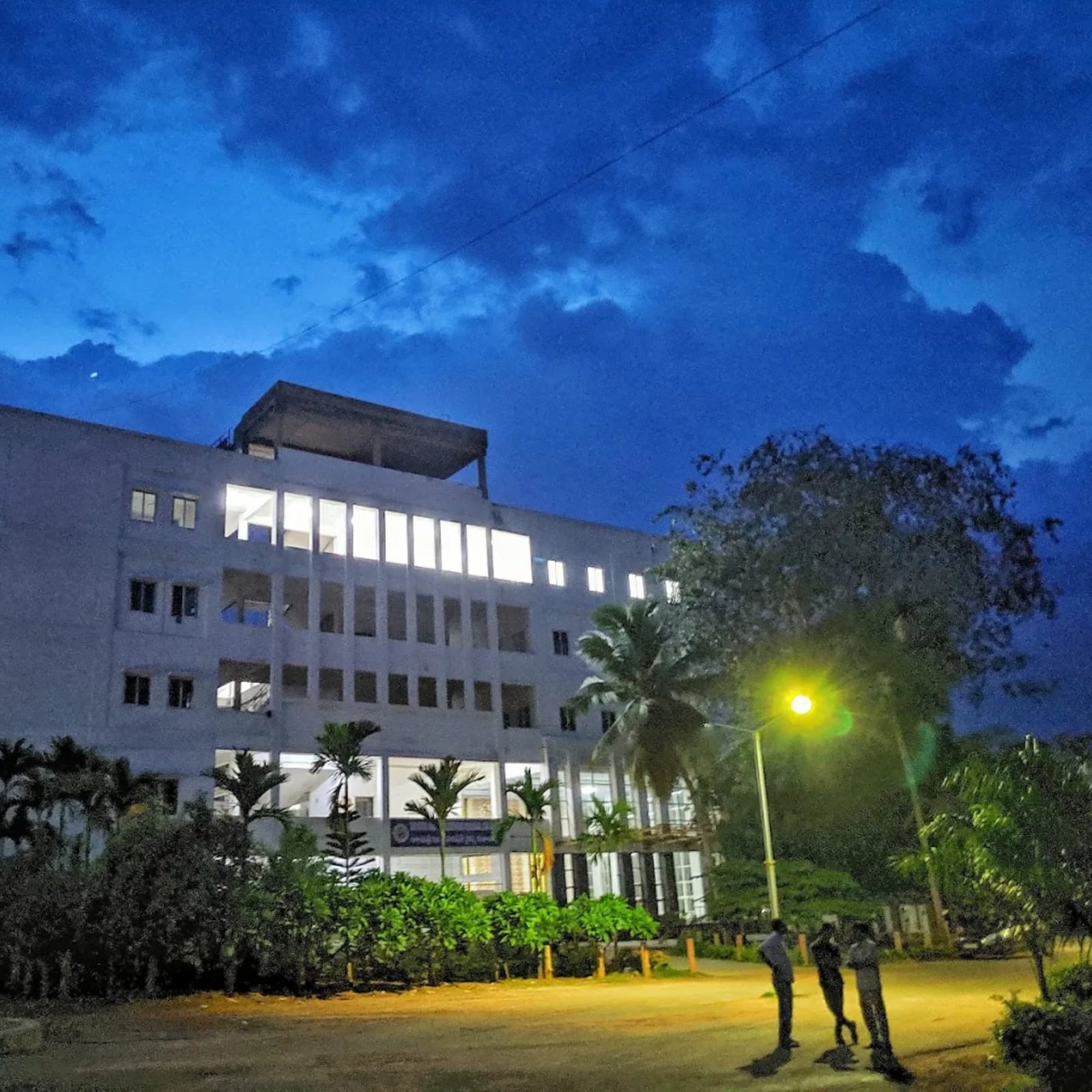 The GVP medical college building at dusk, Visakhapatnam