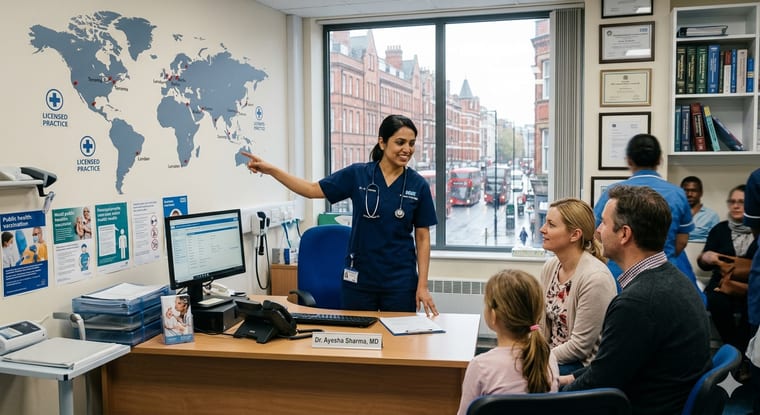 Indian doctor working at a hospital abroad