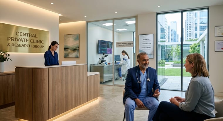 Doctor consulting a patient in a private hospital
