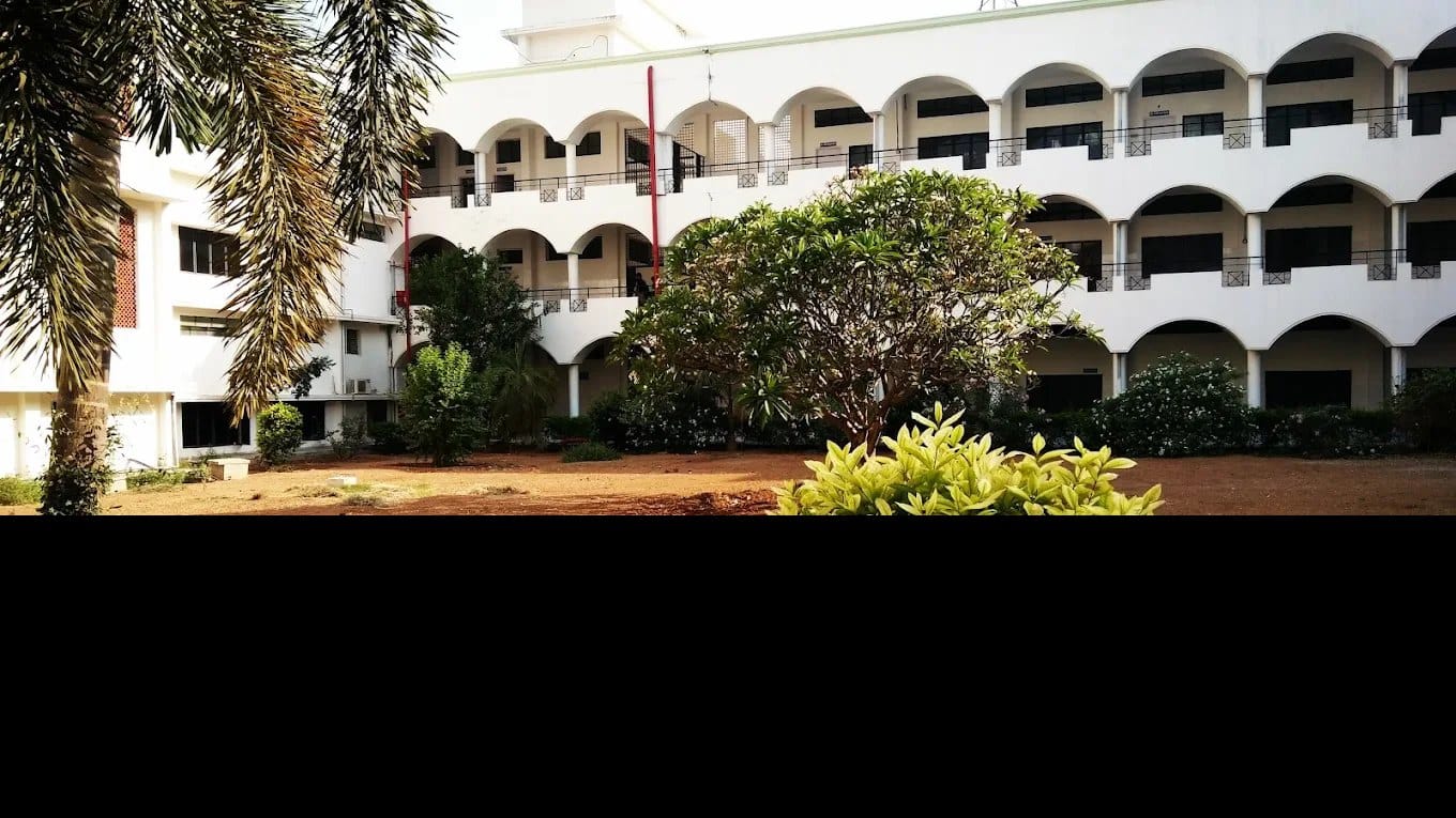 A landscaped courtyard inside Katuri Medical College, Guntur