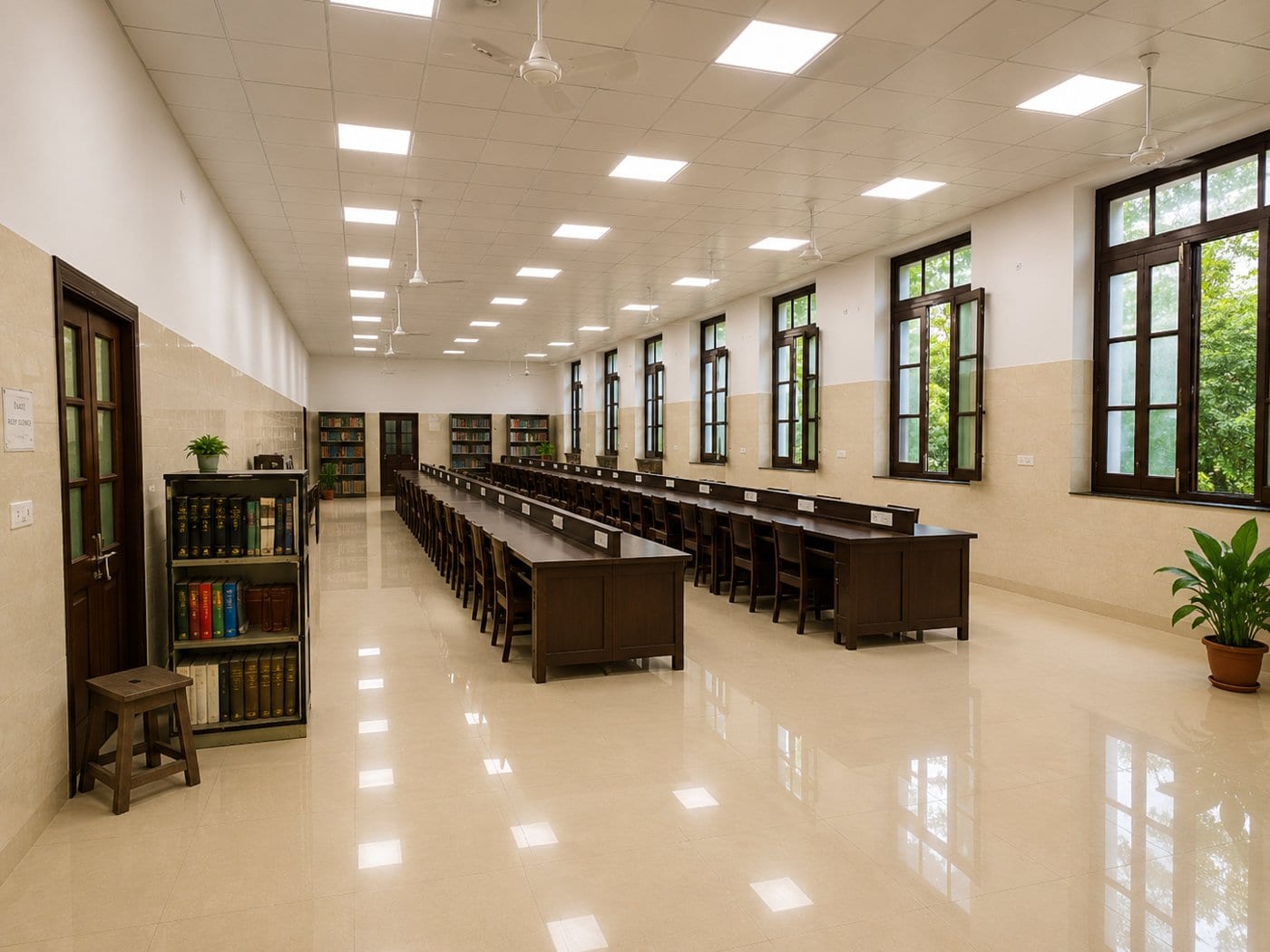 The KGMU central library reading hall