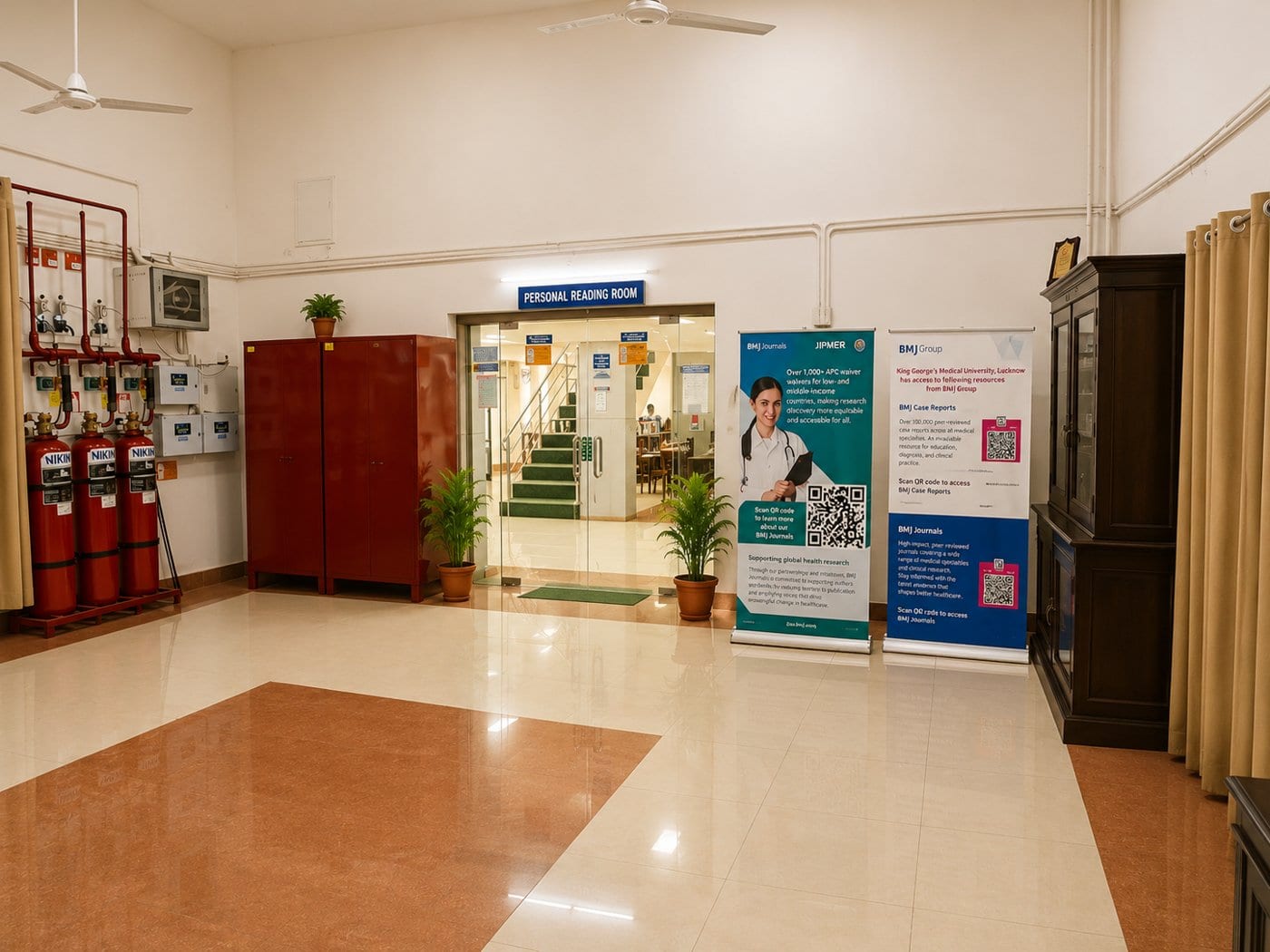 The personal reading room at the KGMU central library