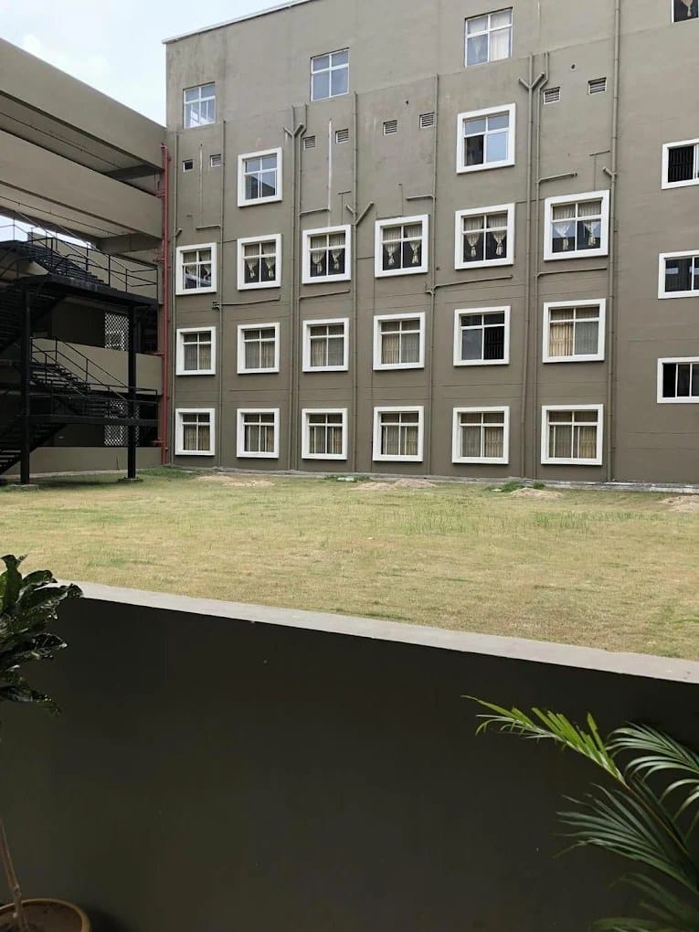 A hostel / residential block with lawn at NRI Institute of Medical Sciences, Visakhapatnam