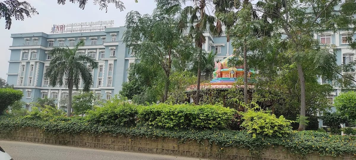 The NRI Medical College and hospital frontage, Chinakakani, Guntur