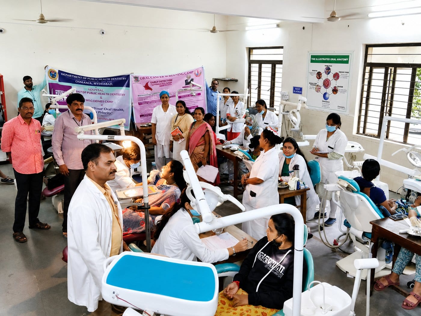 A clinical / screening camp at Osmania