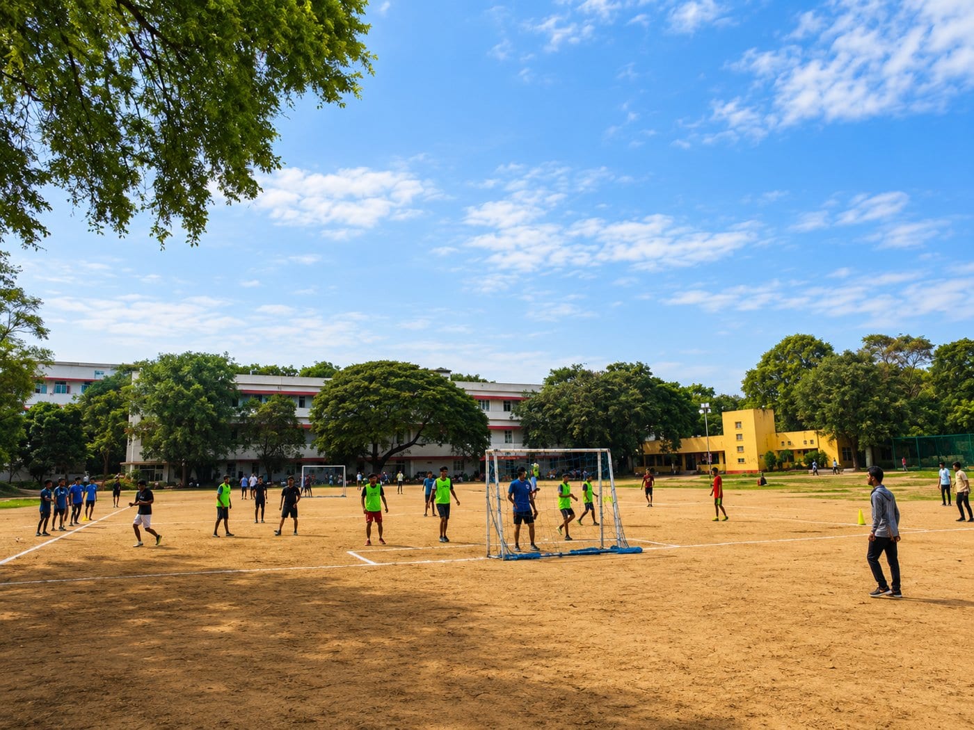 Students on the Osmania Medical College sports ground