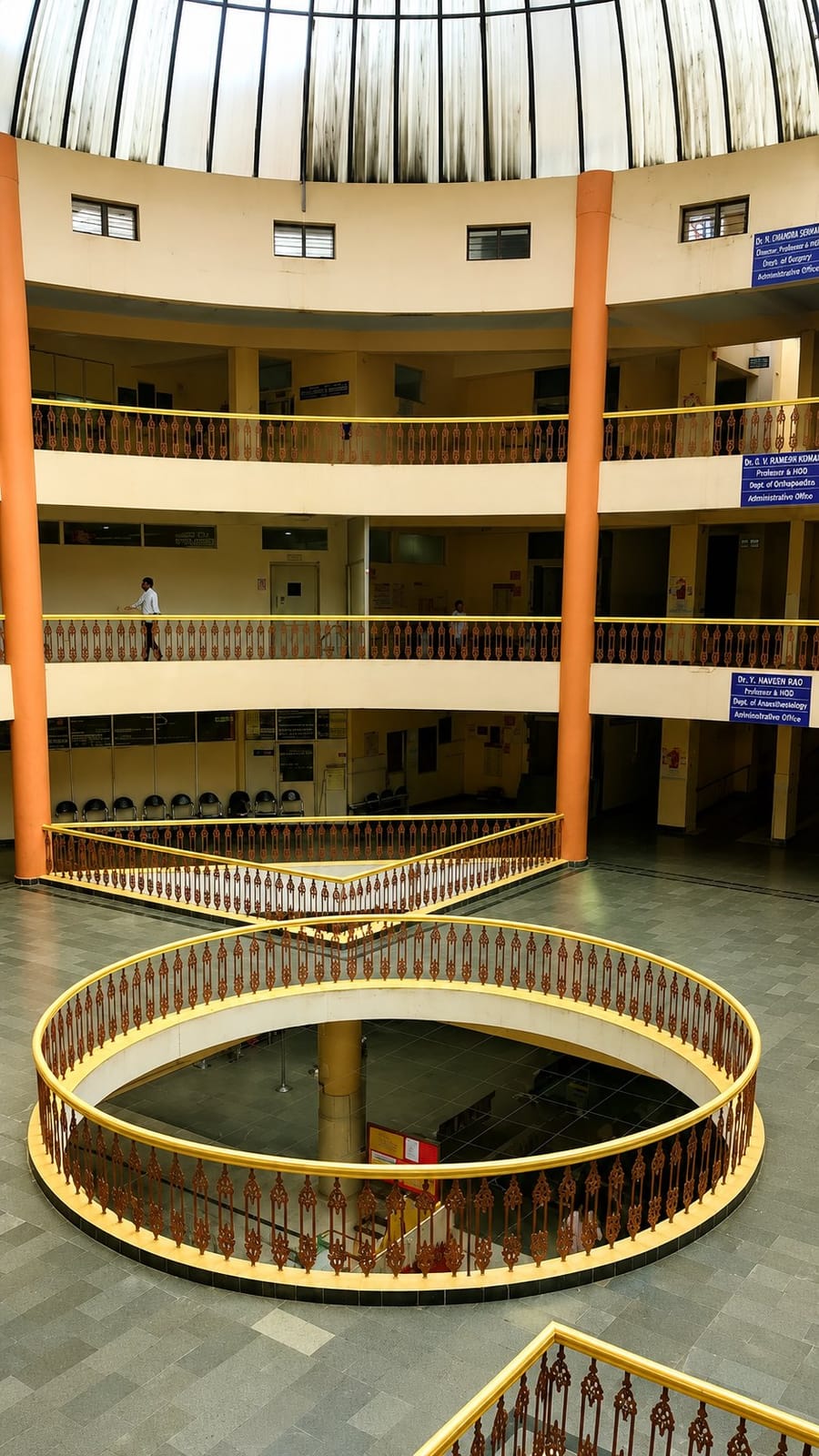 The circular atrium of the college building at Dr. PSIMS & RF, Chinoutpalli