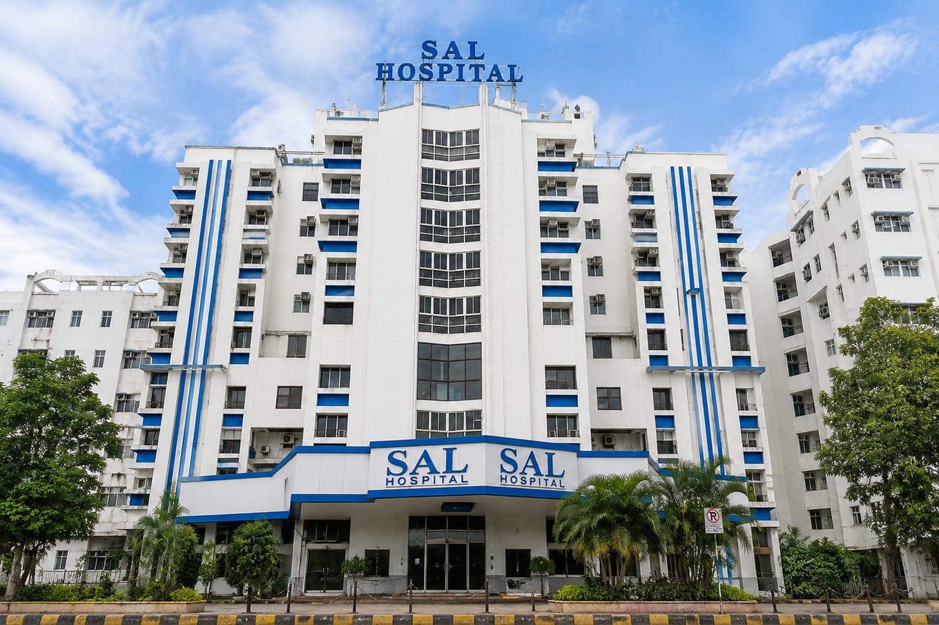 SAL Hospital building, the teaching hospital of SAL Institute of Medical Sciences, Ahmedabad