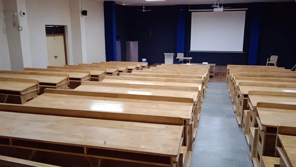 The classroom at Santhiram Medical College, Nandyal