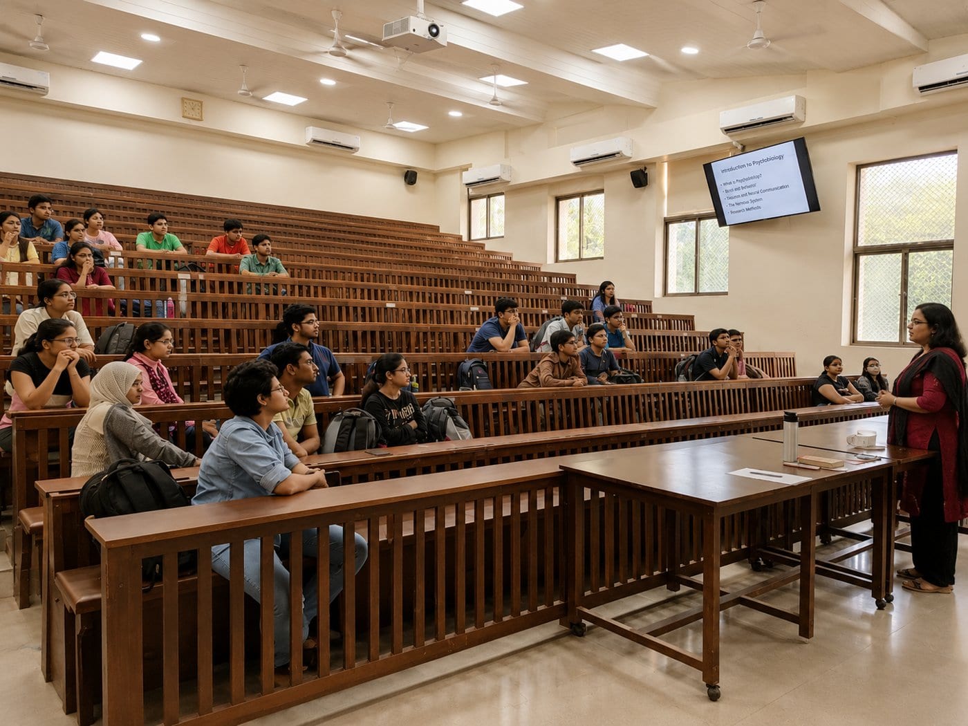 A lecture hall at Seth GS Medical College