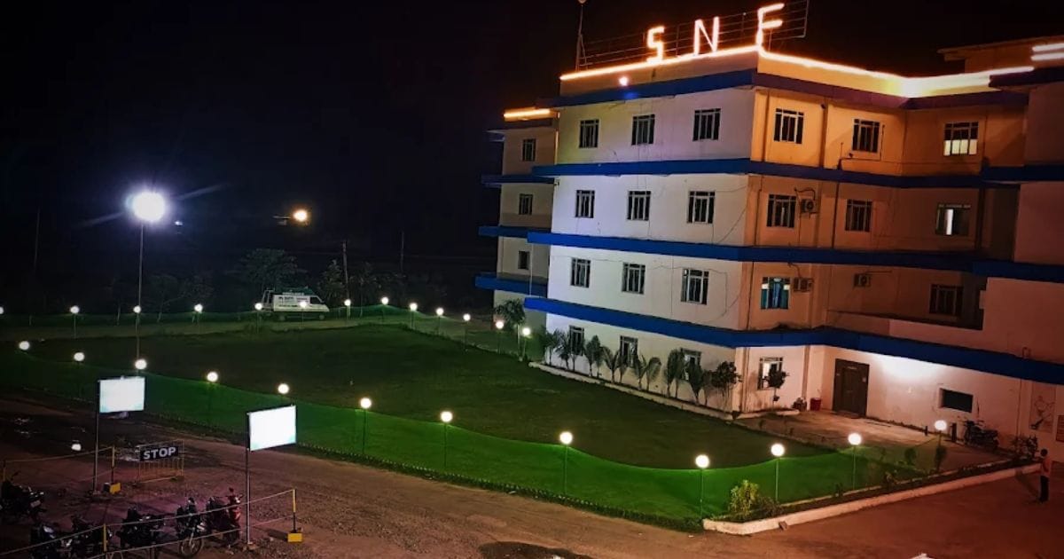 The Shree Narayan Medical Institute and Hospital main building, Saharsa