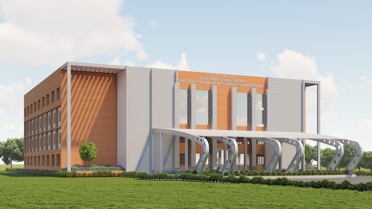 The Shri Rawatpura Sarkar Institute of Medical Sciences and Research main building, Nava Raipur (Atal Nagar)