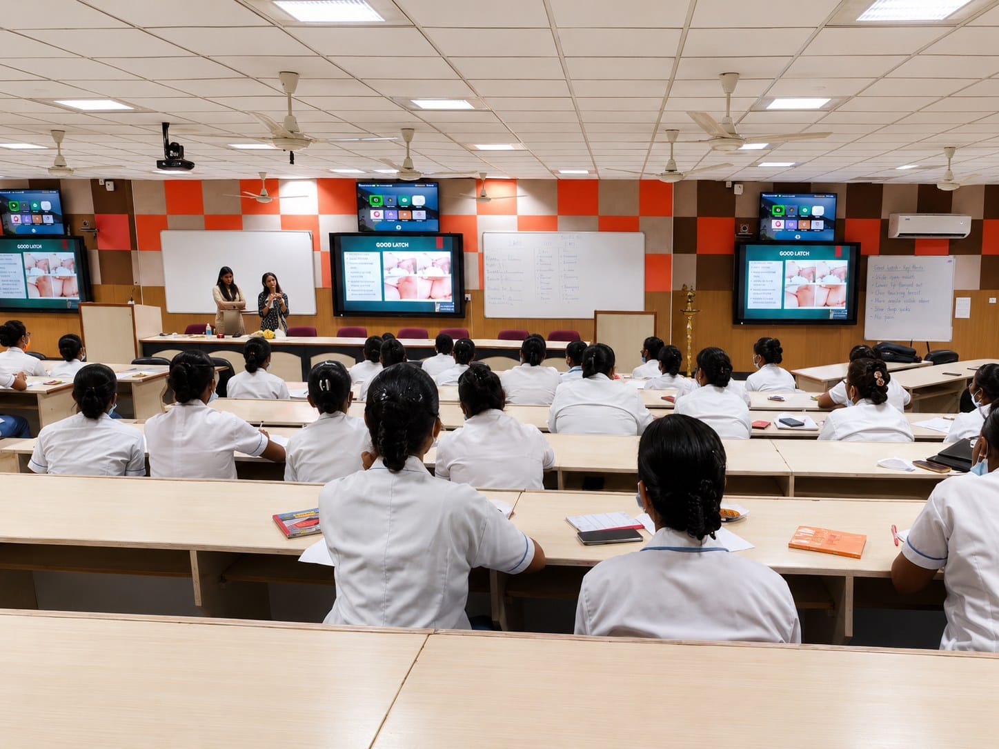 A lecture hall full of students at SRM Medical College, Chennai
