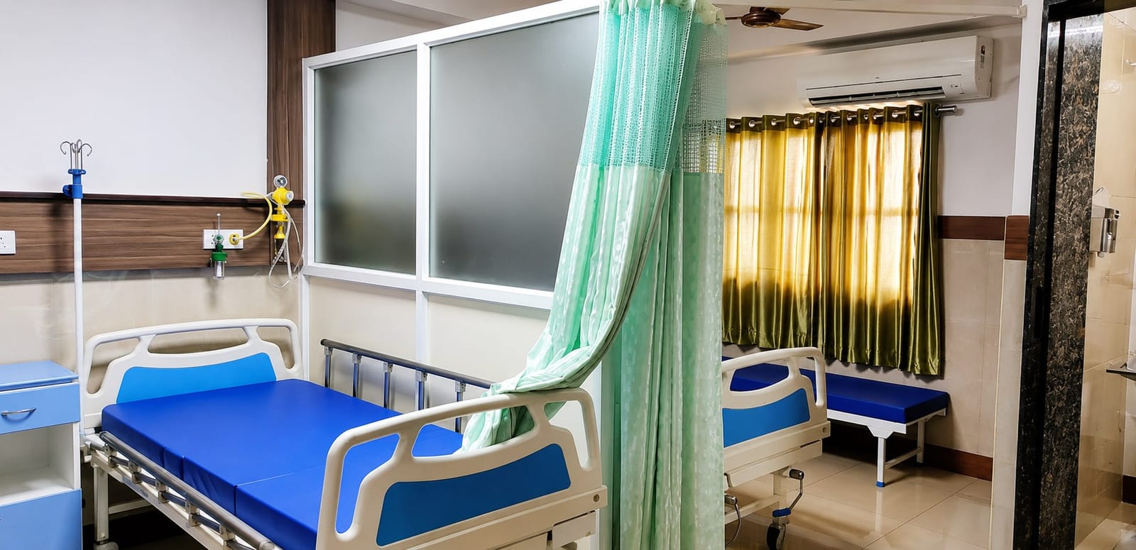 A patient ward at Yenepoya Medical College Hospital, Mangalore