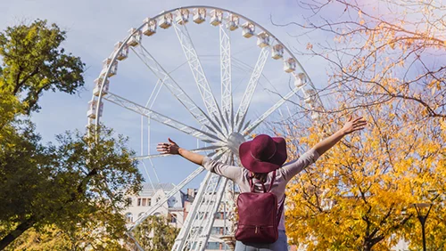 Happy student in Budapest